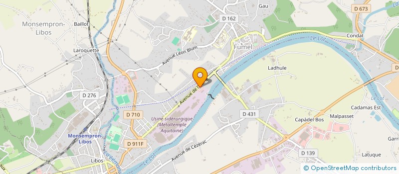 localisation de l'entreprise METAL AQUITAINE à FUMEL