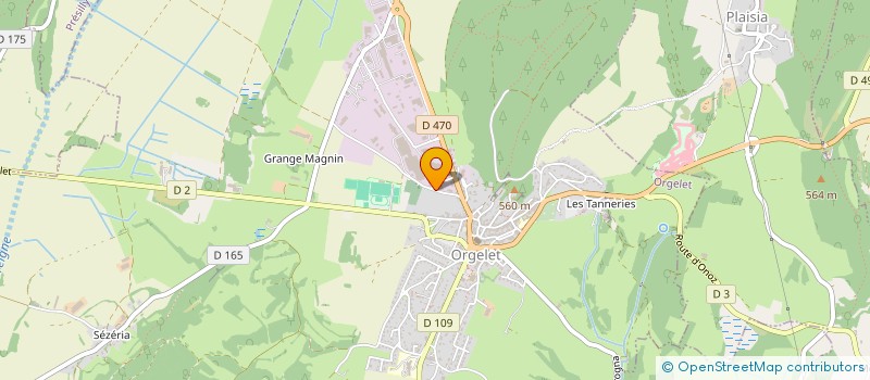 localisation de l'entreprise METAL C.R.  ORGELET