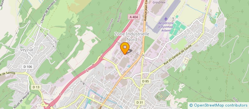 localisation de l'entreprise METAL ET PLASTIC à OYONNAX