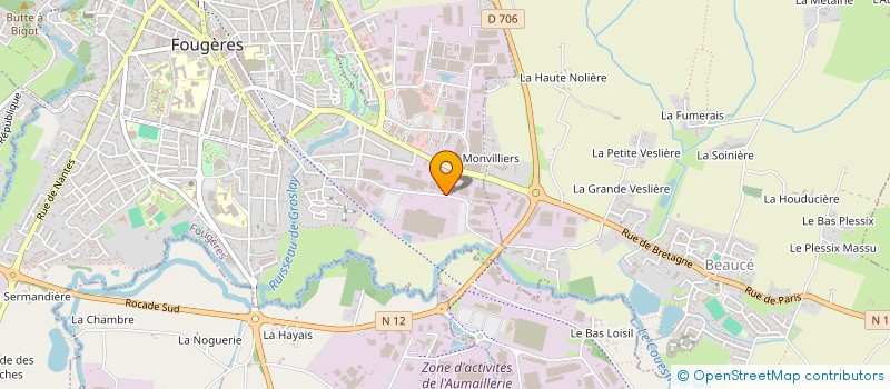 localisation de l'entreprise METAL-MER à FOUGERES