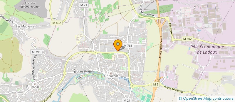 localisation de l'entreprise METALLERIE CHASSAGNE à CEBAZAT
