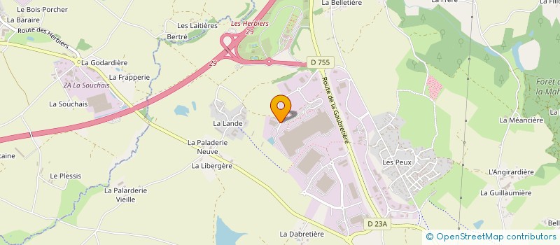 localisation de l'entreprise METALLERIE PHILIPPE SOULLARD à LES HERBIERS