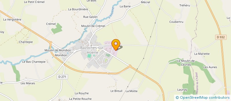 localisation de l'entreprise METALLERIE PILET à BAZOCHES-SUR-HOENE
