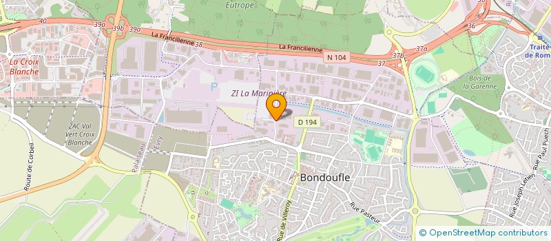 localisation de l'entreprise METALLERIE PLIAGE 91 MP91 à BONDOUFLE