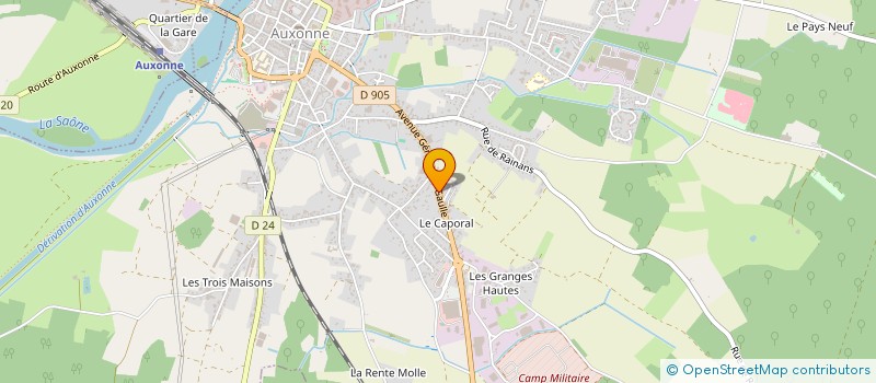 localisation de l'entreprise METALLERIE QUENOT à AUXONNE