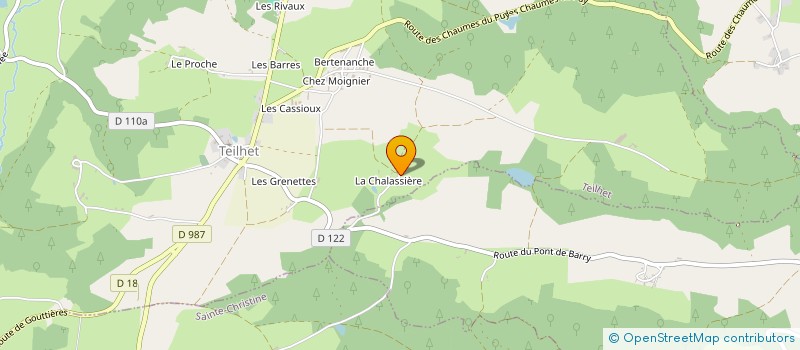 localisation de l'entreprise METALLERIE ROUSSEL  TEILHET