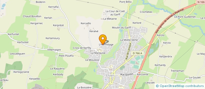 localisation de l'entreprise METALLERIE SERRURERIE ELVINOISE à ELVEN