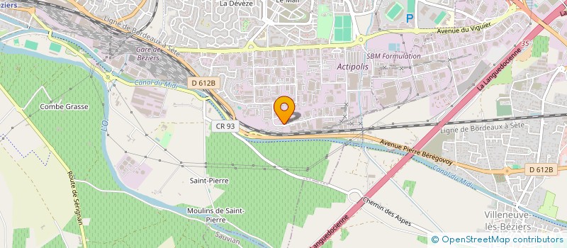 localisation de l'entreprise METALLERIE VINCENT PAUBEL  BEZIERS