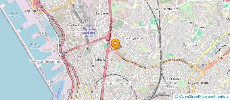 localisation de l'entreprise METAUX MOTEURS POMPES INDUSTRIES à MARSEILLE