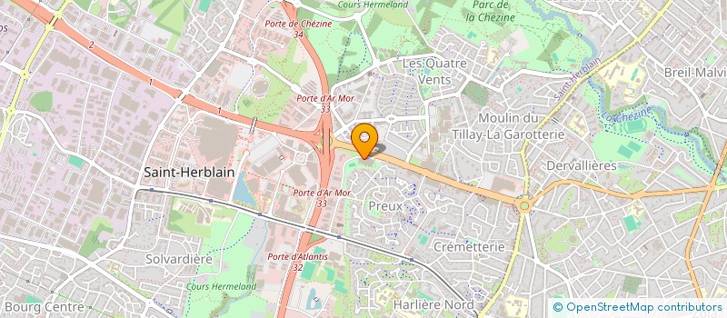 localisation de l'entreprise METEODYN à SAINT-HERBLAIN