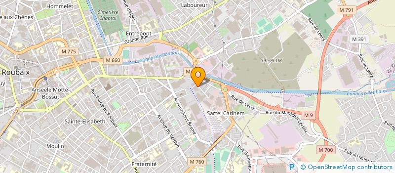 localisation de l'entreprise METROPOLE CONSTRUCTION à ROUBAIX