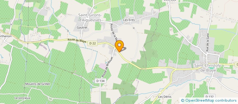 localisation de l'entreprise MEUBLES BERTHE SARL à SAINT-CHRISTOLY-DE-BLAYE