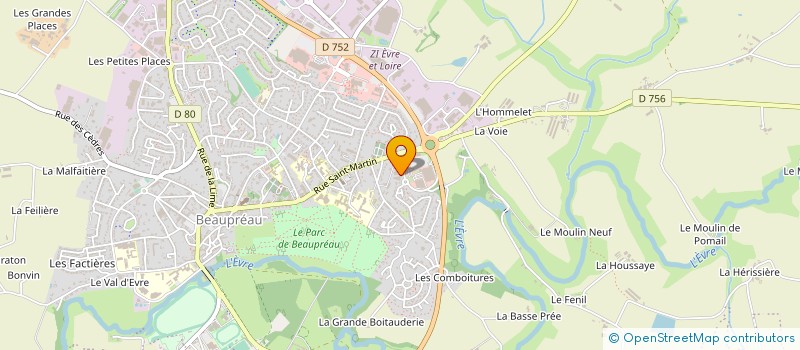 localisation de l'entreprise MEUBLES SUTEAU AUBRON à BEAUPREAU-EN-MAUGES