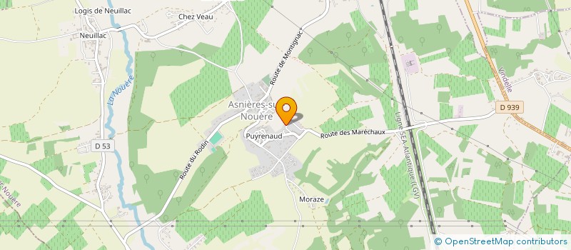 localisation de l'entreprise MF IMMOBILIER à ASNIERES-SUR-NOUERE