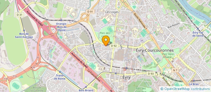 localisation de l'entreprise MG BAT à EVRY-COURCOURONNES