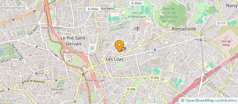 localisation de l'entreprise MG COM à LES LILAS