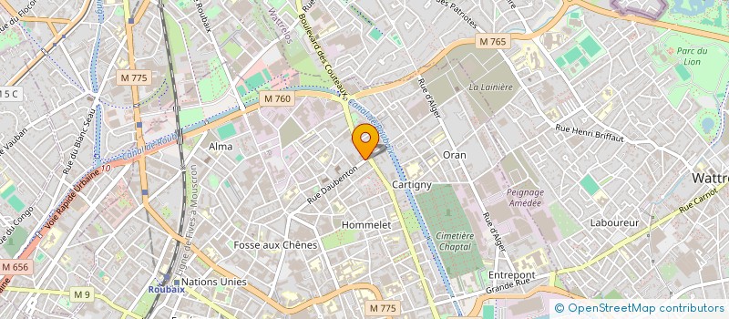 localisation de l'entreprise MG SUN  ROUBAIX