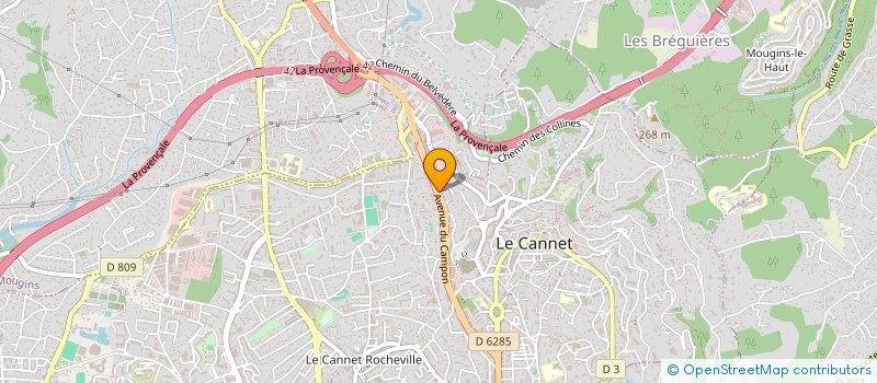 localisation de l'entreprise MGOLFPERFORMANCE à LE CANNET