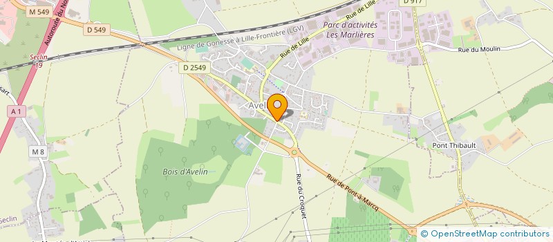 localisation de l'entreprise MGP (MECANIQUE GENERALE DE LA PEVELE) à AVELIN
