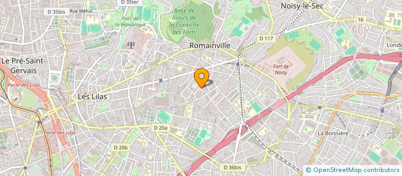 localisation de l'entreprise MGS COUVERTURE à ROMAINVILLE