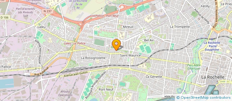 localisation de l'entreprise MH DIFFUSION à LA ROCHELLE