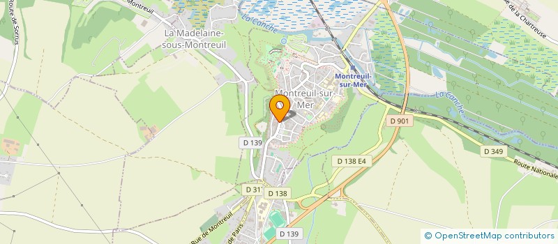 localisation de l'entreprise MH ESPACE ET DESIGN à MONTREUIL-SUR-MER