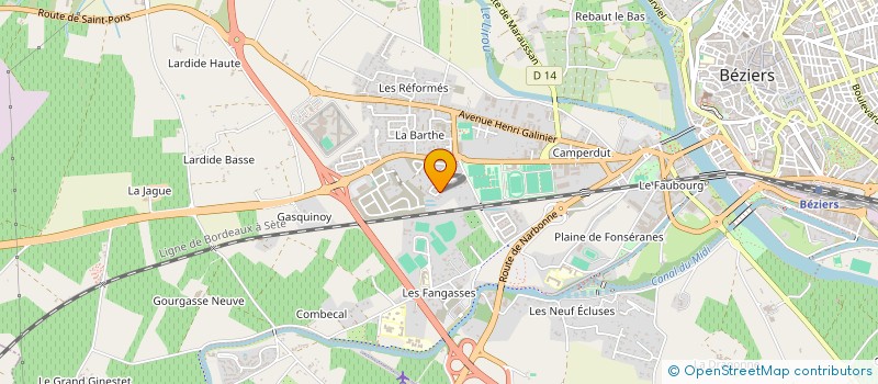localisation de l'entreprise MH TERRASSEMENT 34 à BEZIERS