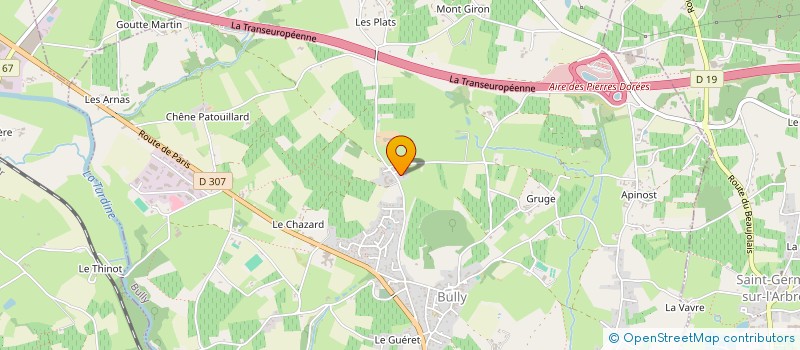 localisation de l'entreprise MICHEL THOMAS ESPACES VERTS ET ASSOCIES  BULLY