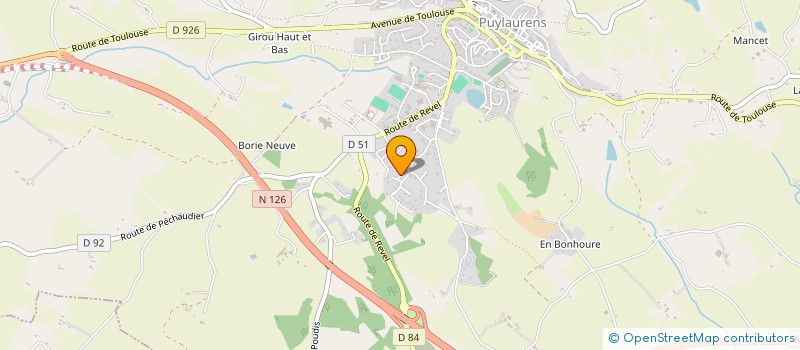 localisation de l'entreprise MIDI PYRENEES ENVIRONNEMENT à PUYLAURENS