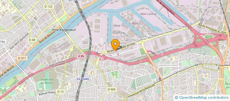 localisation de l'entreprise MILEXPORT à GENNEVILLIERS