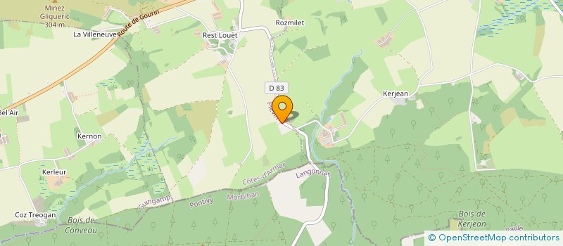 localisation de l'entreprise MINEZ CRAVO  PLEVIN