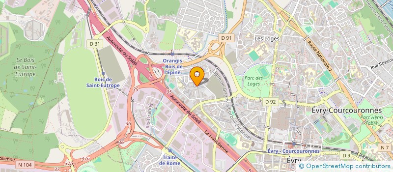 localisation de l'entreprise MIP TRANSPORT à EVRY-COURCOURONNES