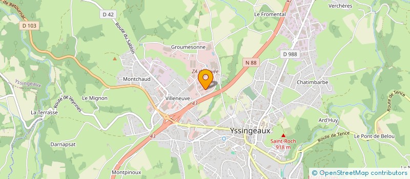 localisation de l'entreprise MIRA  YSSINGEAUX