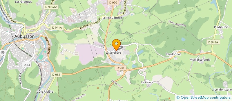 localisation de l'entreprise MIRAGE à AUBUSSON