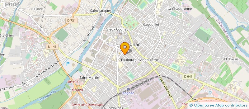 localisation de l'entreprise MIROITERIE AUNIS ET SAINTONGE à COGNAC