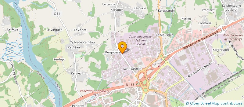localisation de l'entreprise MIROITERIE CGN à CAUDAN