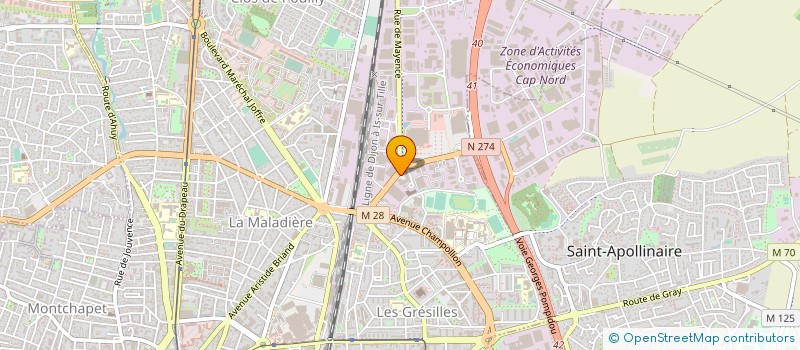 localisation de l'entreprise MIROITERIE DE BOURGOGNE SOC à DIJON
