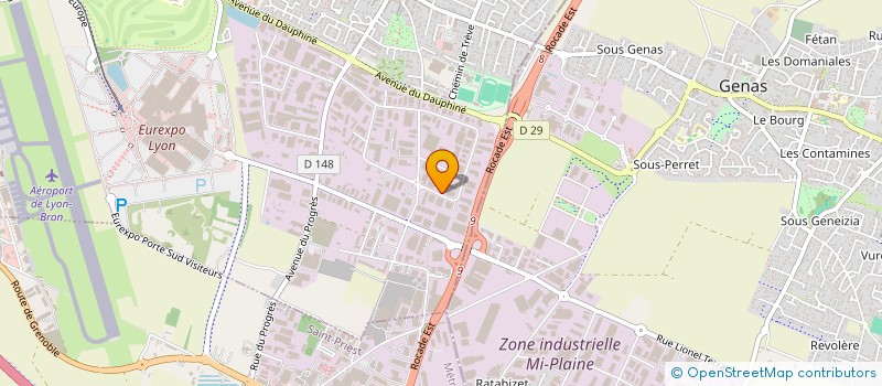 localisation de l'entreprise MIROITERIE FAVETTO-LARDET à CHASSIEU