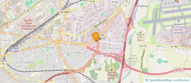 localisation de l'entreprise MIROITERIE MORIS à CLERMONT-FERRAND