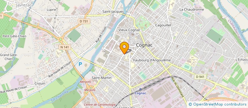 localisation de l'entreprise MIROITERIE ROGER-PIERRE à COGNAC