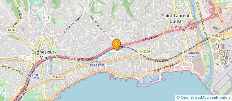 localisation de l'entreprise MIROITERIE SERVICE ALUMINIUM à CAGNES-SUR-MER