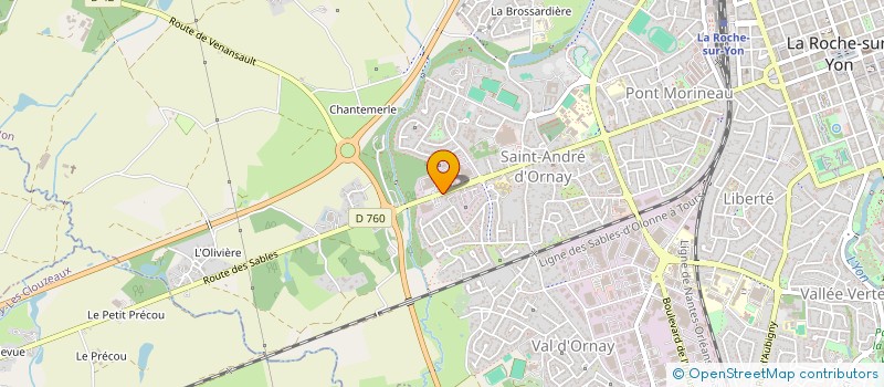 localisation de l'entreprise MIROITERIE SERVICE YONNAIS à LA ROCHE-SUR-YON