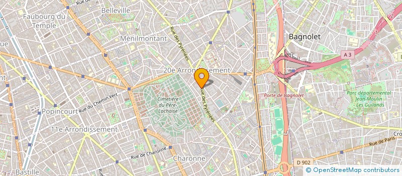 localisation de l'entreprise MIROITERIE VITRERIE DES PYRENEES  PARIS