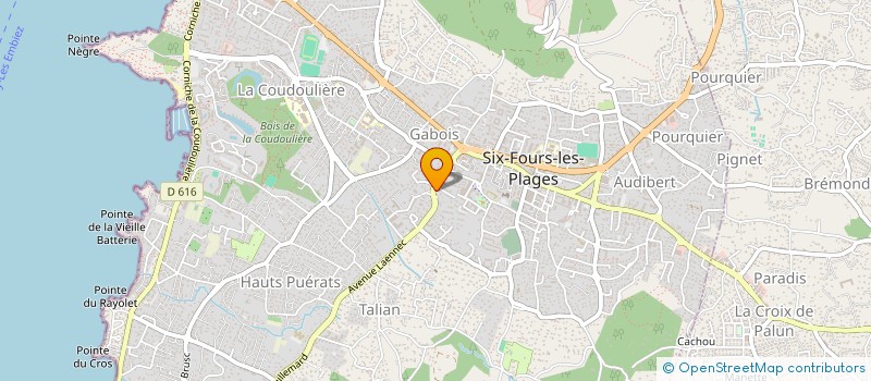 localisation de l'entreprise MISTRAL T P SARL à SIX-FOURS-LES-PLAGES