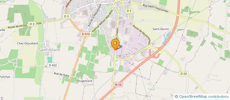 localisation de l'entreprise MJ ASSISTANCE  BARBEZIEUX-SAINT-HILAIRE