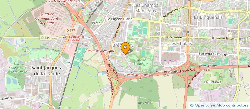 localisation de l'entreprise MJC BREQUIGNY à RENNES