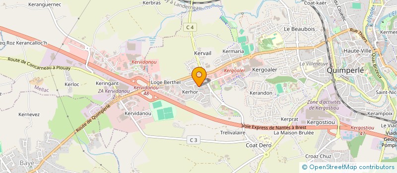 localisation de l'entreprise MJK  QUIMPERLE