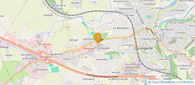 localisation de l'entreprise MJL TAXI  QUIMPERLE