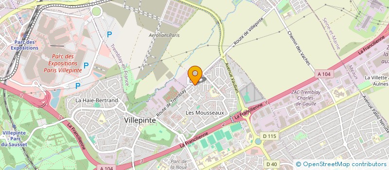 localisation de l'entreprise MJM à VILLEPINTE