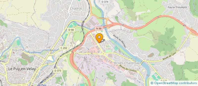 localisation de l'entreprise MJM EMBALLAGES  BRIVES-CHARENSAC